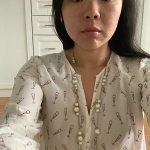 J. Crew pearl and gold tone necklace